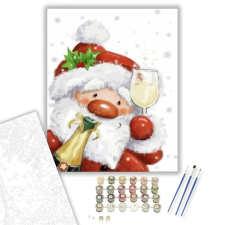 Számfestő.hu Ünnepel a télapó - számfestő készlet – 50×60 cm (Keretre feszítve) kreatív és készségfejlesztő