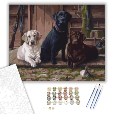 Számfestő.hu Vadászkutyák - számfestő készlet – 40×50 cm (Keretre feszítve) kreatív és készségfejlesztő
