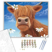 Számfestő.hu Vicces boci - számfestő készlet – 50×60 cm (Keretre feszítve) kreatív és készségfejlesztő