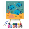 Számfestő.hu Vidám Halacskák a Tenger Mélyén - gyerek számfestő készlet – 20×20 cm (Keretre feszítve)