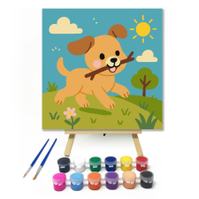 Számfestő.hu Vidám Kiskutya a Réten - gyerek számfestő készlet kreatív és készségfejlesztő