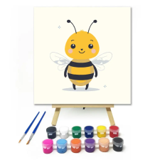 Számfestő.hu Vidám méhecske - gyerek számfestő készlet – 50×50 cm (Keretre feszítve) kreatív és készségfejlesztő