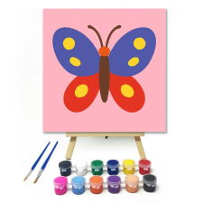 Számfestő.hu Vidám Narancssárga Pillangó - gyerek számfestő készlet – 40×40 cm (Keretre feszítve) kreatív és készségfejlesztő