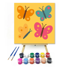 Számfestő.hu Vidám Pillangók Kavalkádja - gyerek számfestő készlet – 40×40 cm (Keret nélkül) kreatív és készségfejlesztő