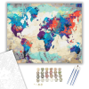 Számfestő.hu Világtérkép - számfestő készlet – 40×50 cm (Keretre feszítve)