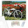 Számfestő.hu Virágos Kerékpármező - számfestő készlet – 40×50 cm (Keretre feszítve)