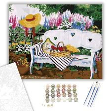 Számfestő.hu Virágos Piknik - számfestő készlet – 40×50 cm (Keretre feszítve) kreatív és készségfejlesztő
