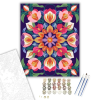Számfestő.hu Virágoskert Mandala Rózsákkal és Tulipánokkal - számfestő készlet – 50×60 cm (Keretre feszítve)