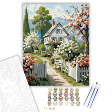 Számfestő.hu Virágzó Almafák Kertje - számfestő készlet – 40×50 cm (Keretre feszítve) kreatív és készségfejlesztő