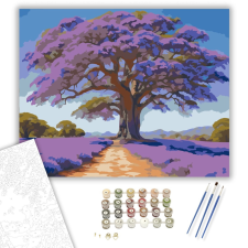 Számfestő.hu Virágzó Jacaranda Fa - számfestő készlet – 40×50 cm (Keretre feszítve) kreatív és készségfejlesztő