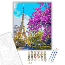 Számfestő.hu Virágzó Párizs - számfestő készlet – 40×50 cm (Keretre feszítve) kreatív és készségfejlesztő