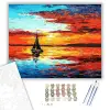 Számfestő.hu Vitorlás a Napnyugtában - számfestő készlet – 60×70 cm (Keretre feszítve)