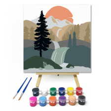 Számfestő.hu Vízesés - gyerek számfestő készlet – 20×20 cm (Keretre feszítve) kreatív és készségfejlesztő