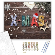 Számfestő.hu X-MAS - számfestő készlet – 40×50 cm (Keretre feszítve) kreatív és készségfejlesztő