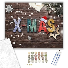 Számfestő.hu X-MAS - számfestő készlet – 80×100 cm (Keret nélkül) kreatív és készségfejlesztő