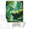Számfestő.hu Zöld Sárkány és Tündér a Varázserdőben - számfestő készlet – 40×50 cm (Keretre feszítve)