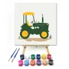 Számfestő.hu Zöld traktor - gyerek számfestő készlet – 50×50 cm (Keretre feszítve)