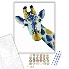 Számfestő.hu Zsiráf Fej - számfestő készlet – 40×50 cm (Keretre feszítve) kreatív és készségfejlesztő