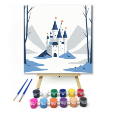 Számfestő Kastély télen - gyerek számfestő készlet kreatív és készségfejlesztő