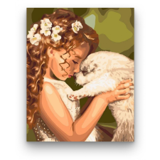 Számfestő Kislány és kutya - számfestő készlet kreatív és készségfejlesztő