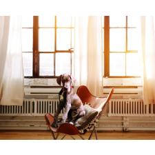 Számfestő Kutya a székben - vászonkép grafika, keretezett kép