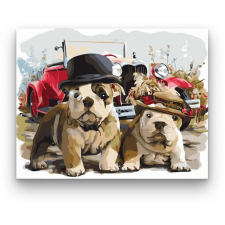 Számfestő Mr. és Mrs. Bulldog - számfestő készlet kreatív és készségfejlesztő