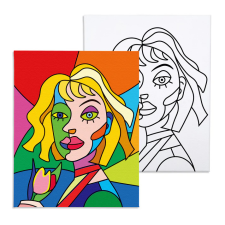 Számfestő Picasso stílusú lány - előrerajzolt élményfestő készlet (20x30cm) kreatív és készségfejlesztő