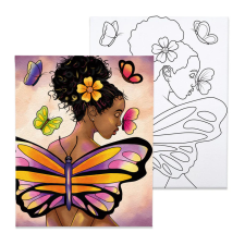 Számfestő Pillangós lány - előrerajzolt élményfestő készlet (20x30cm) kreatív és készségfejlesztő