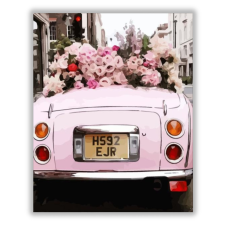 Számfestő Rózsaszín autó2 - számfestő készlet kreatív és készségfejlesztő
