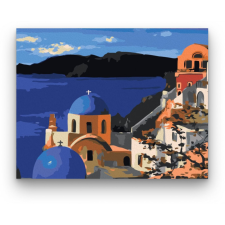 Számfestő Santorini Görögország - számfestő készlet kreatív és készségfejlesztő