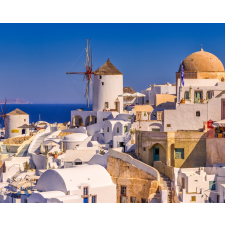 Számfestő Santorini, Sziget - vászonkép grafika, keretezett kép