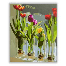 Számfestő Tulipánok pohárban - számfestő készlet kreatív és készségfejlesztő