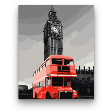 Számfestő Utazás Piros Busszal - számfestő készlet kreatív és készségfejlesztő