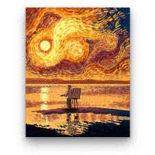 Számfestő Van Gogh naplemente - számfestő készlet kreatív és készségfejlesztő