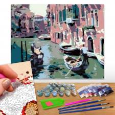 Számfestő Velencei Gondolák - hibrid számfestő - kirakó kreatív és készségfejlesztő