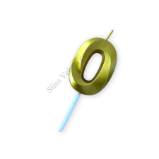  Számgyertya 0, arany színű party kellék