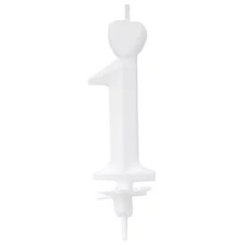  Számgyertya 1 - fehér party kellék