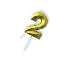  Számgyertya 2, arany színű party kellék