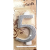 Számgyertya óriás - "5" Ezüst