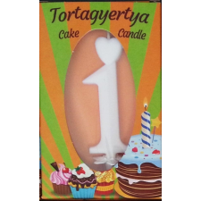 számgyertya+talp fehér dobozos - "1" gyertya