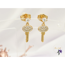  Szami gold filled kulcs kisfülbevaló-18K fülbevaló