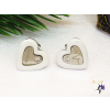  Szami-white  Szívalakú kerámia fülbevaló-ródium