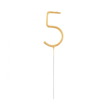 Számok Arany Gold 5-ös csillagszóró 17 cm party kellék