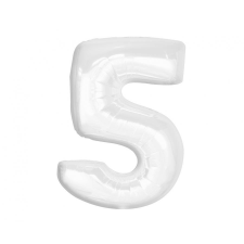 Számok B&C White, Fehér 5-ös szám fólia lufi 92 cm party kellék