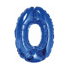 Számok Blue, Kék 0-ás mini szám fólia lufi 35 cm party kellék