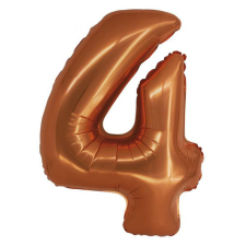 Számok Copper, Réz 4-es szám fólia lufi 76 cm party kellék