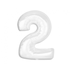 Számok Fehér B&C White 2-es szám fólia lufi 92 cm party kellék