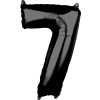 Számok Fekete szám fólia lufi 7-es, 66*43 cm