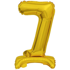 Számok Gold, Arany mini 7-es szám fólia lufi talppal 38 cm party kellék