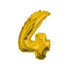 Számok Gold, Arany óriás 4-es szám fólia lufi 85 cm party kellék